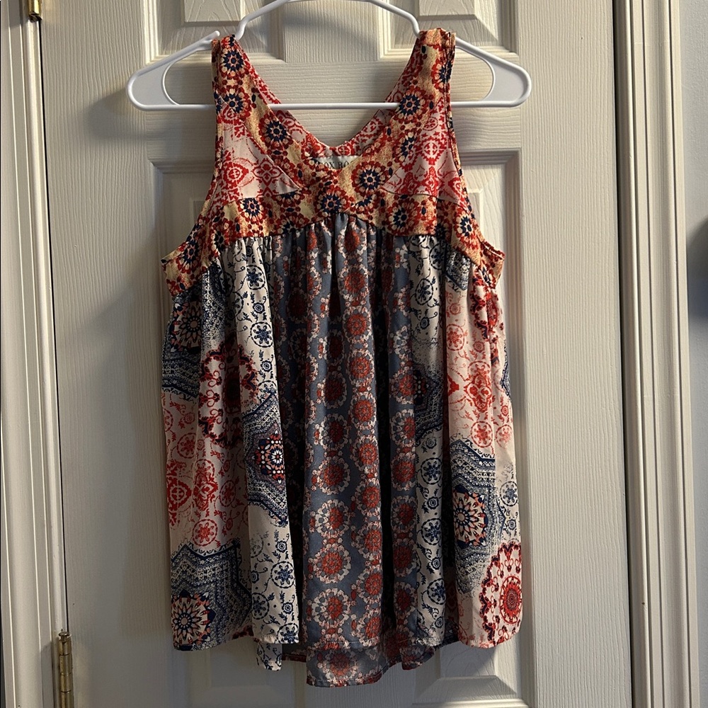 ⚜️knox Rose Colorful Sleeveless Boho Top size small